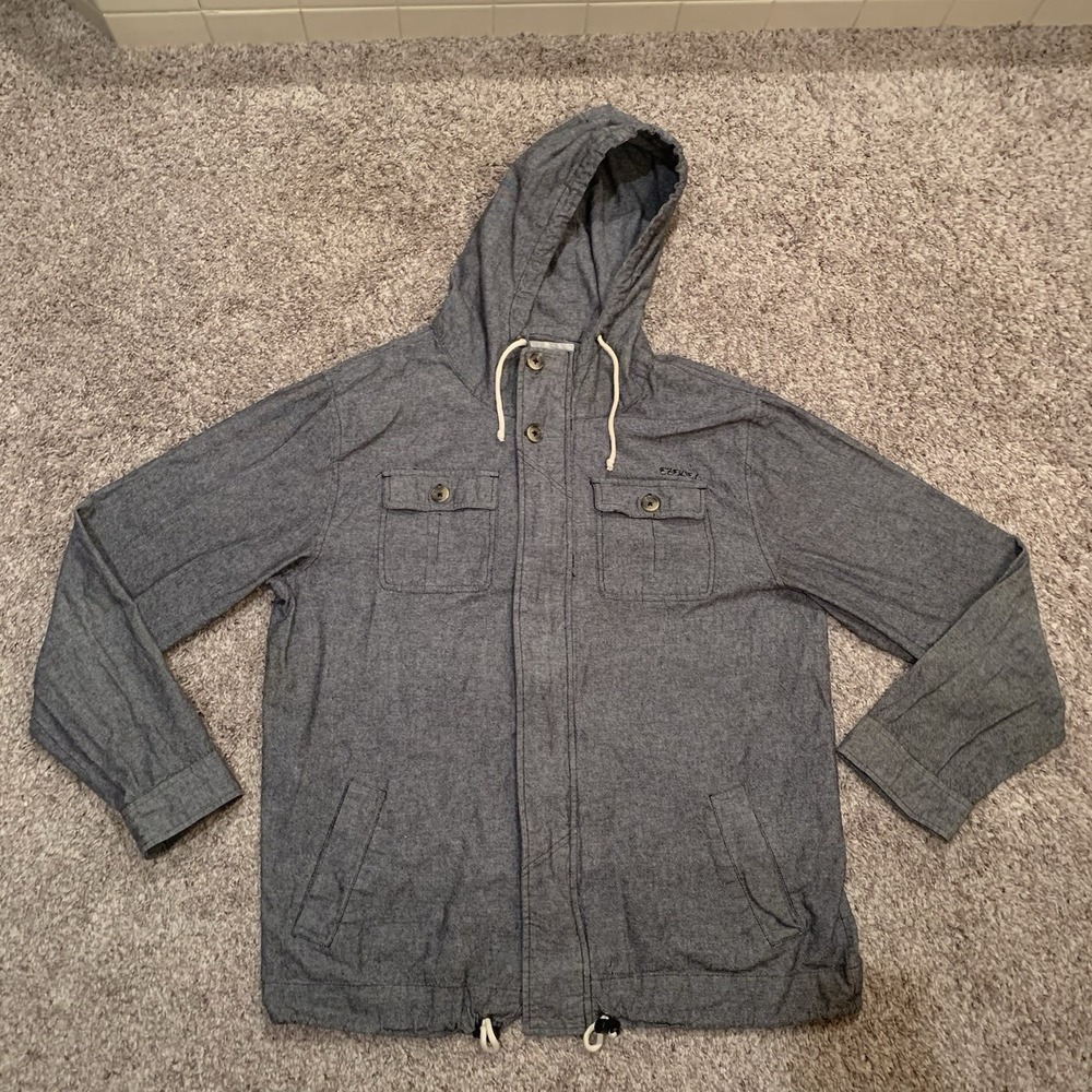 Ezekiel Jacket Men's XXL Gray Full Zip Hood Pockets